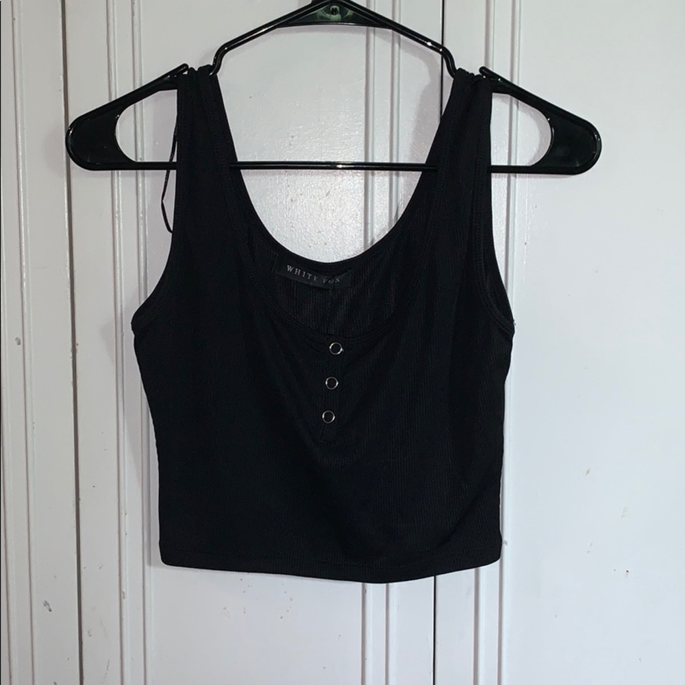 White Fox Cleo Ribbed Crop Top
